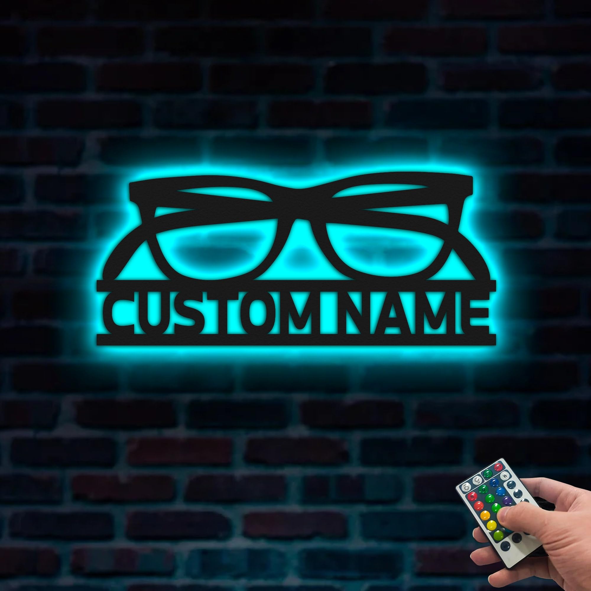 Custom Metal Wall Art with LED Light - Personalized Eyeglasses Sign for Optometrists & Eye Clinics | Unique Gift for Eye Doctors & Optical Stores | Perfect for Eyewear Shop Decor & Home Optical Enthusiast Decoration | Ideal for Waiting Rooms, Offices & Gifts