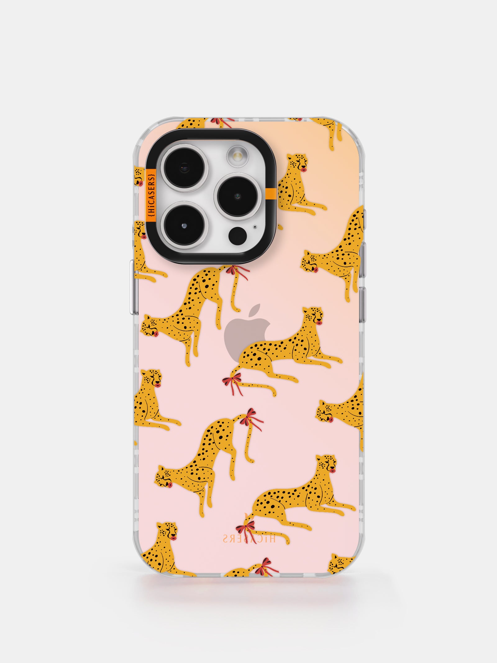 Cheetah Print iPhone Case with Glossy Lips Design - Iridescent Pink Phone Cover for Women, Girls | Trendy & Stylish Accessory for Everyday Use, Parties & Gifts