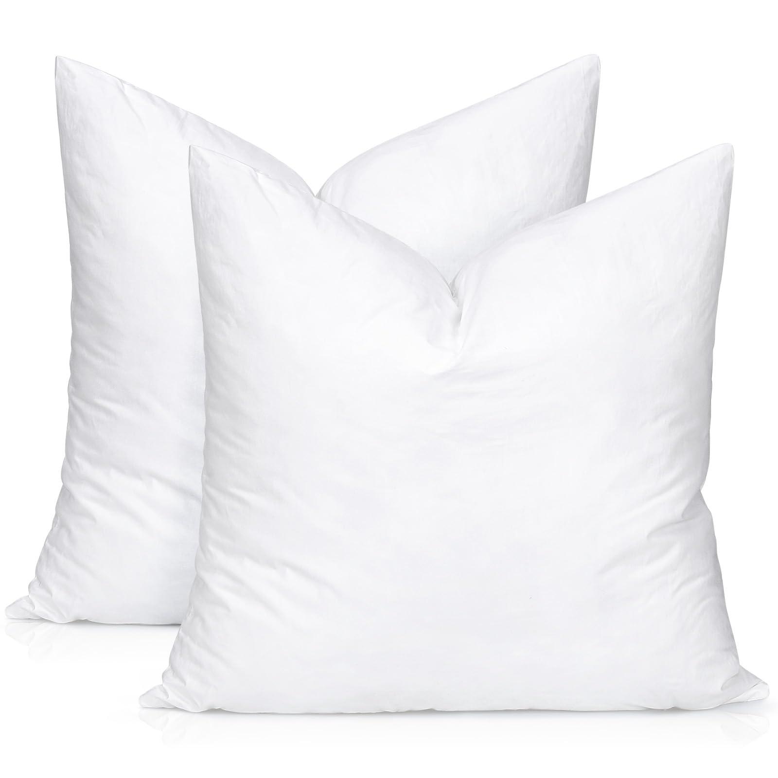 Artscope Synthetic Down Pillow Insert 22x22 - Ultra Soft Fluffy Down Alternative Throw Pillow with 100% Cotton Cover - Set of 2 White Decorative Pillows for Sofa, Bed & Home Decor