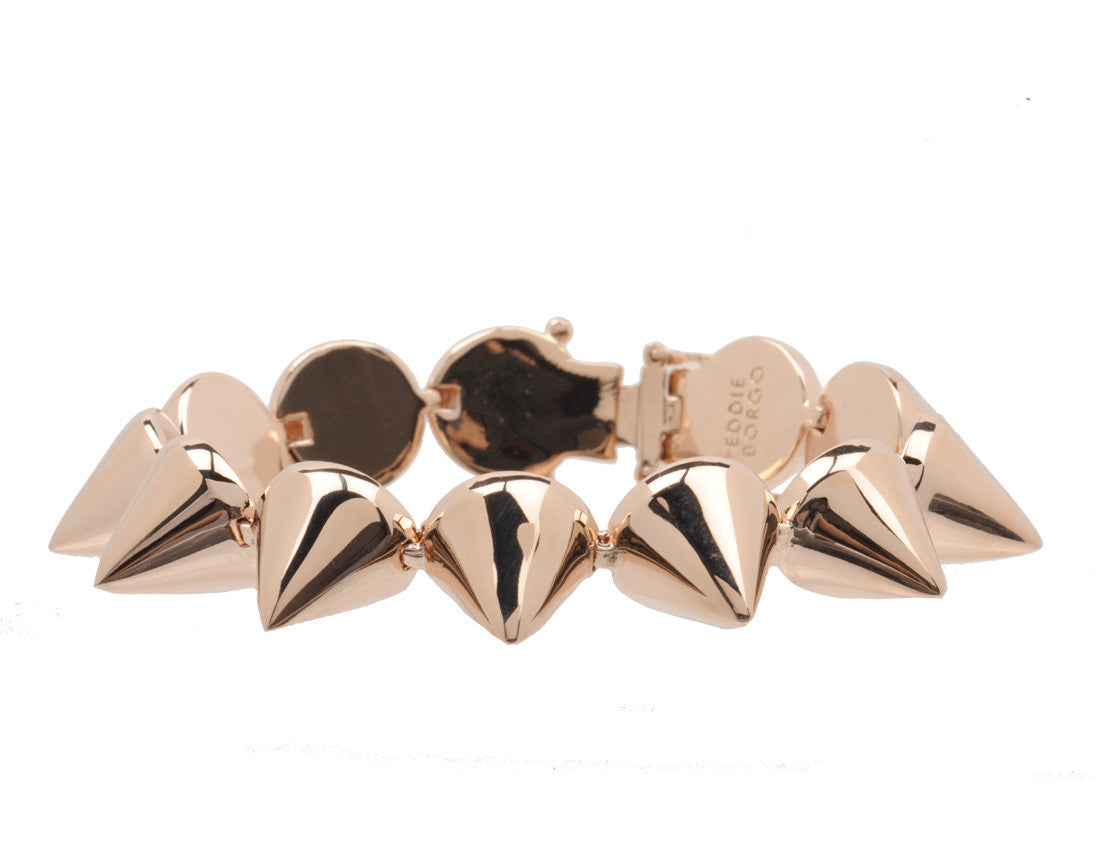 Rose Gold Medium Cone Bracelet - Adjustable Bangle for Women, Trendy Boho Jewelry for Everyday Wear & Layering