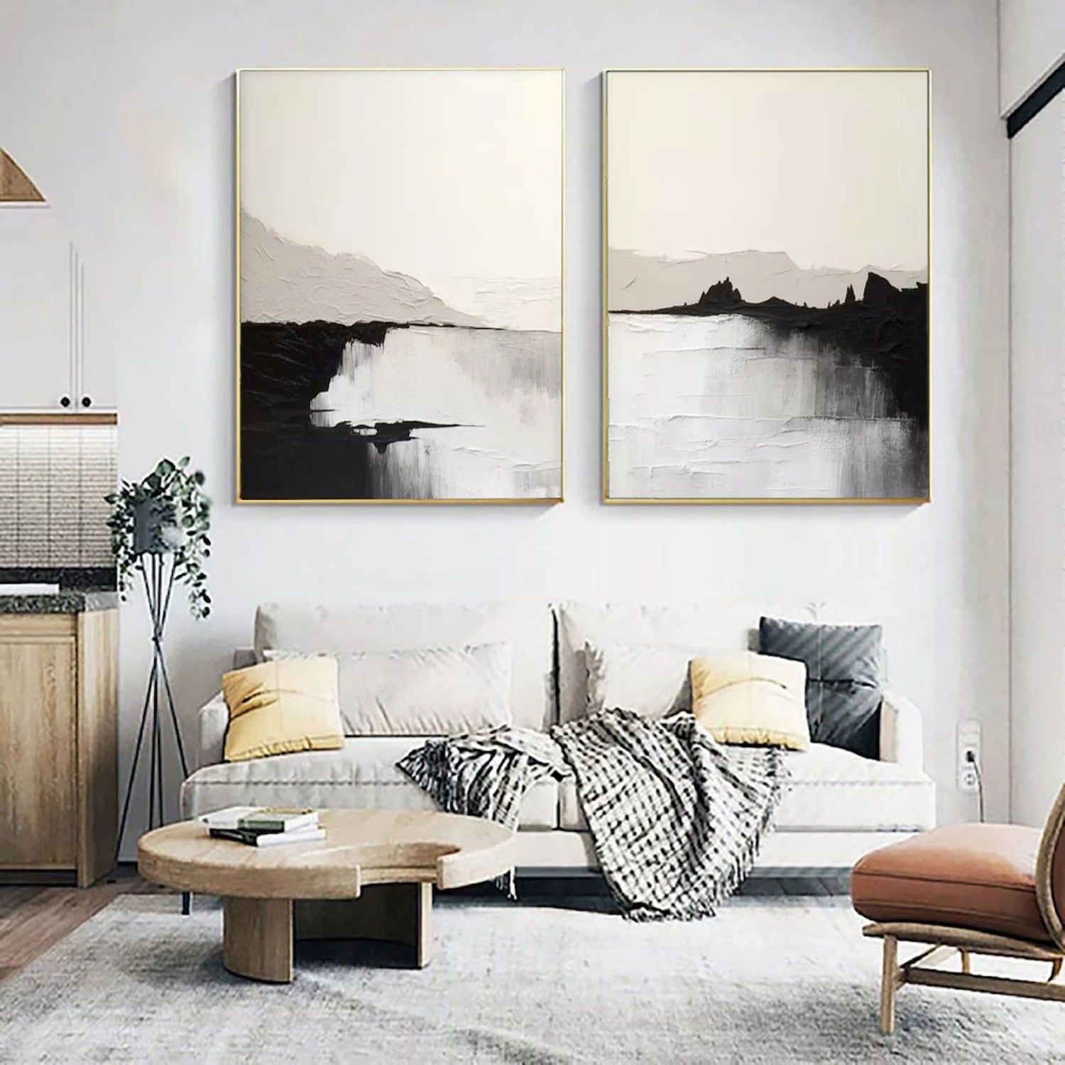 Abstract Painting Set of 2 - Modern Wall Art for Living Room & Bedroom Decor | #AB 417