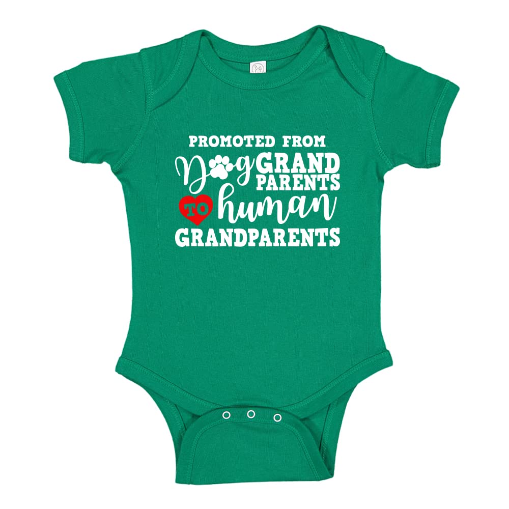 Funny Pregnancy Announcement Baby Bodysuit - 'Promoted from Dog Grandparents to Human Grandparents' Onesie for Gender Reveal & Newborn Photos | Perfect for First-Time Parents & Grandparents Gifts