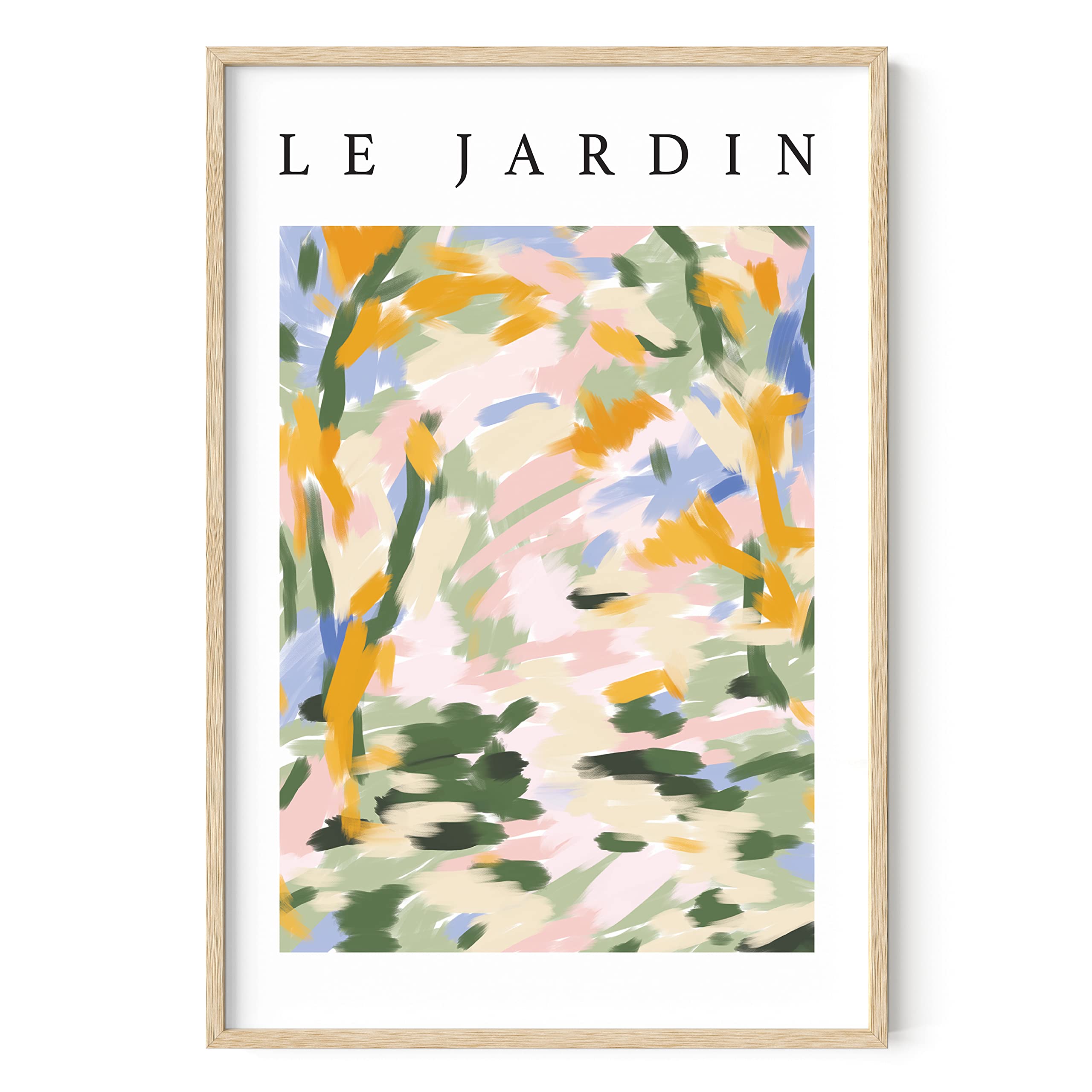 HAUS AND HUES Impressionist Art Posters - Danish Pastel Wall Decor, Modern Aesthetic Prints for Living Room & Bedroom - Le Jardin Exhibition Poster (Unframed, 24x36 Inches) - Perfect for Home, Office & Gallery Wall Decor