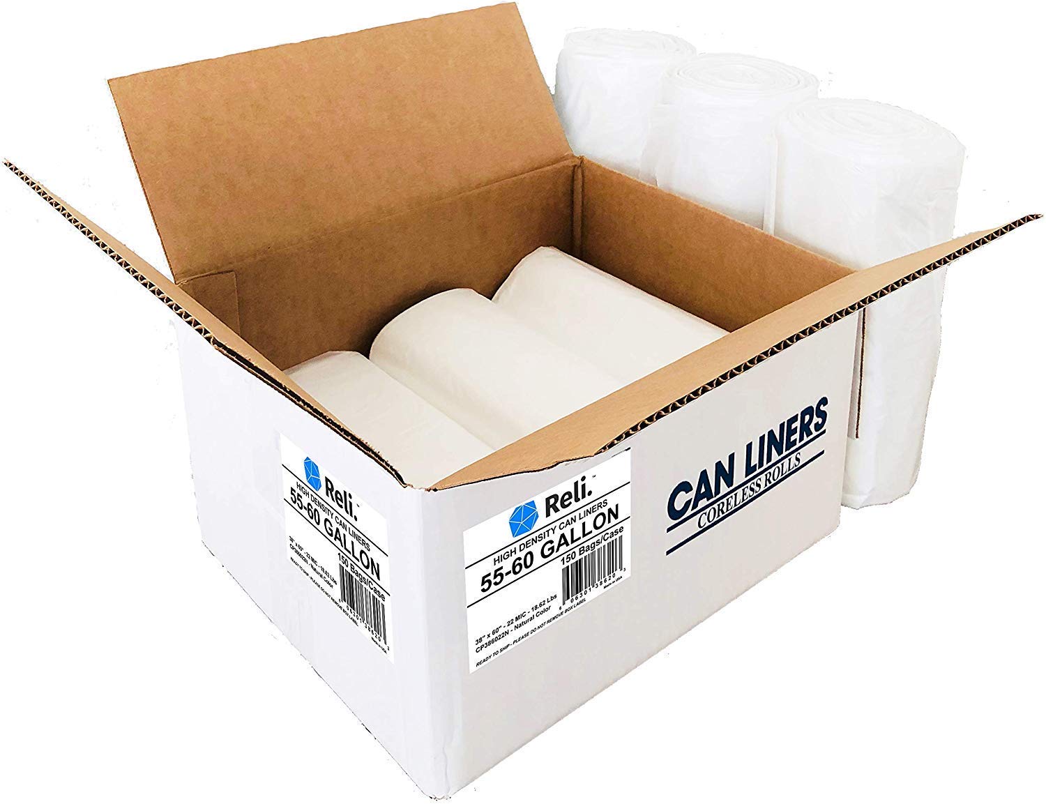 55 Gallon Heavy Duty Trash Bags - 150 Count & 6-10 Gallon Kitchen Trash Bags - 1000 Count | Extra Thick, Leak Proof | Perfect for Home, Office, Commercial Use & Large Events