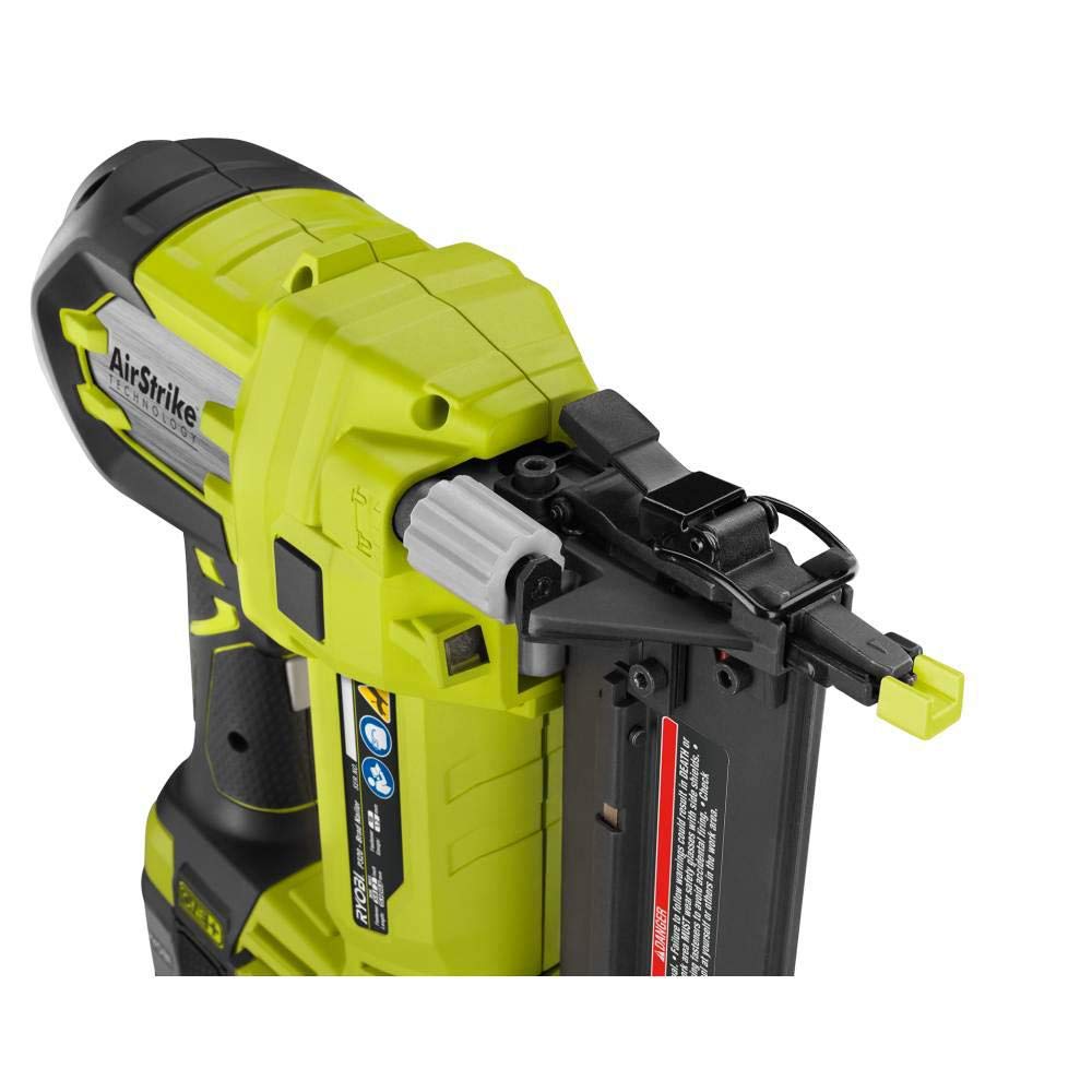 Renewed Ryobi P320 18V One+ Airstrike Brad Nailer Kit with P190 2.0Ah Battery & P118 Charger - Perfect for DIY Home Projects, Woodworking, and Trim Installation