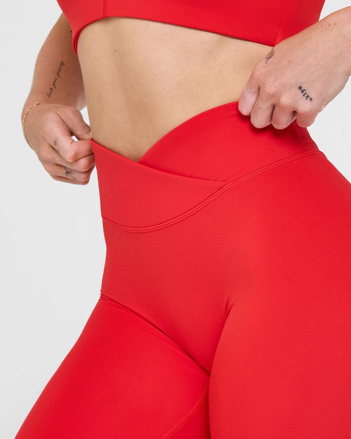 Unified Wrap Leggings for Women - Muscle Mommy Red Workout Leggings | Perfect for Yoga, Gym & Running