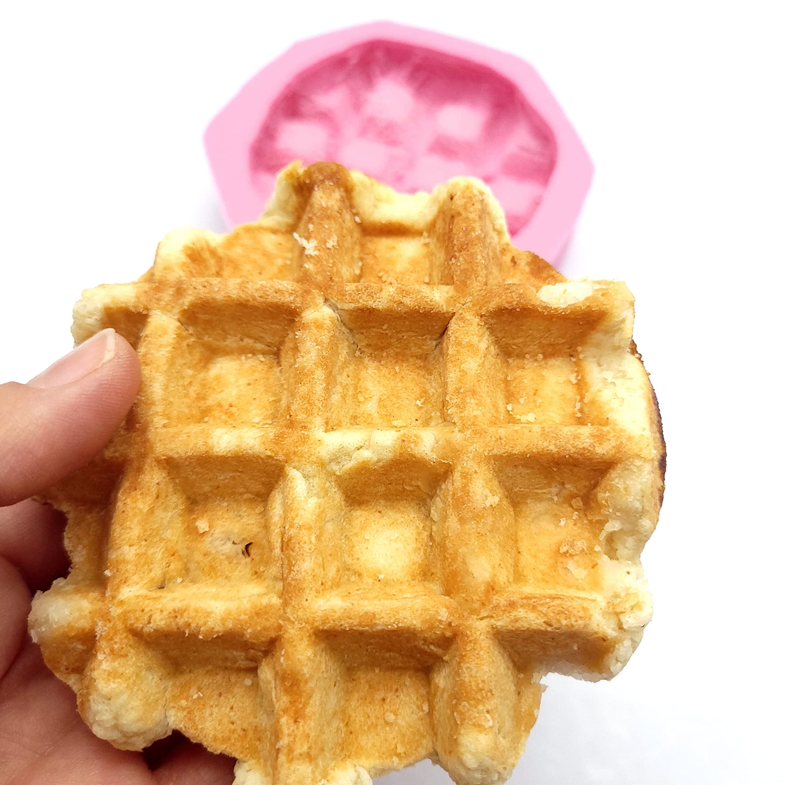 Belgian Waffle Silicone Mold - Realistic Waffle Soap Candle Mold for Wax, Resin Crafts - Perfect for DIY Soap Making, Candle Making, and Resin Art Projects