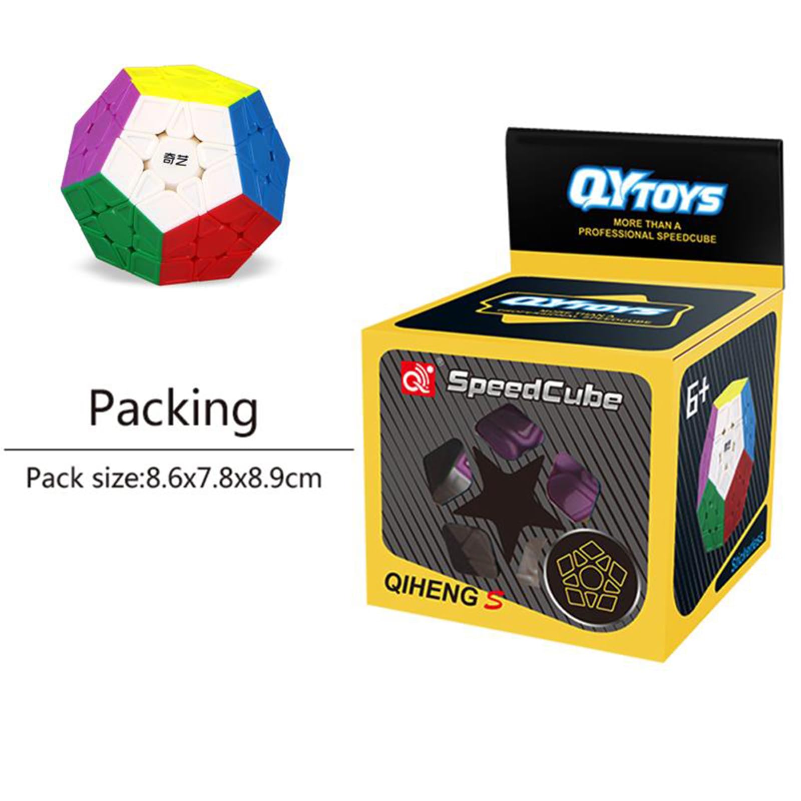 QYTOYS Megaminx Speed Cube Puzzle - Stickerless 3x3 Dodecahedron Magic Cube | Brain Teaser & STEM Learning Toy | Perfect for Speedcubing, Classroom Activities & Stress Relief
