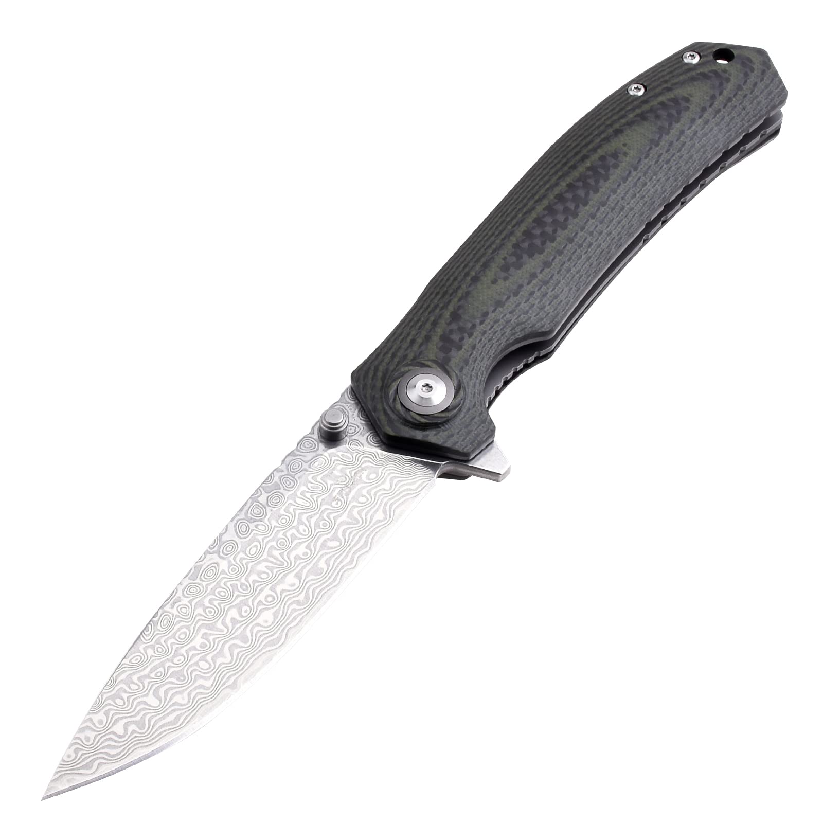 Premium Damascus Steel EDC Folding Knife - Tactical Pocket Knife for Outdoor Camping, Hiking & Survival Gear