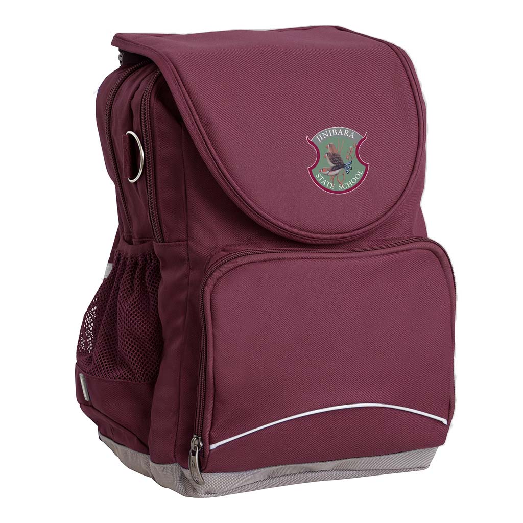 Jinibara State School Ergo Tuff Pack PRIMARY 26L Backpack - Durable Maroon School Bag for Kids | Perfect for Elementary Students, Daily School Use & Outdoor Activities