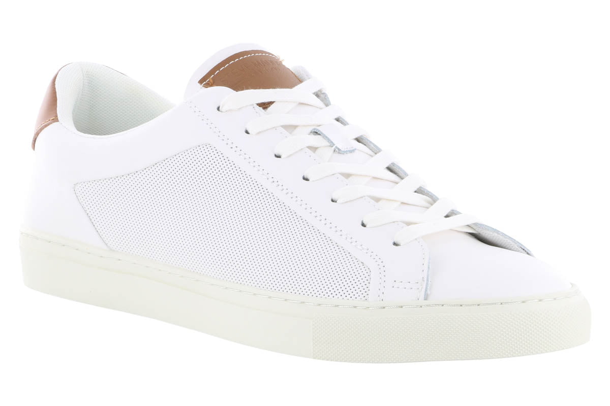 Steve Madden Finneas White Leather Sneakers for Men - Comfortable Casual Walking Shoes - Perfect for Daily Wear, Work & Travel