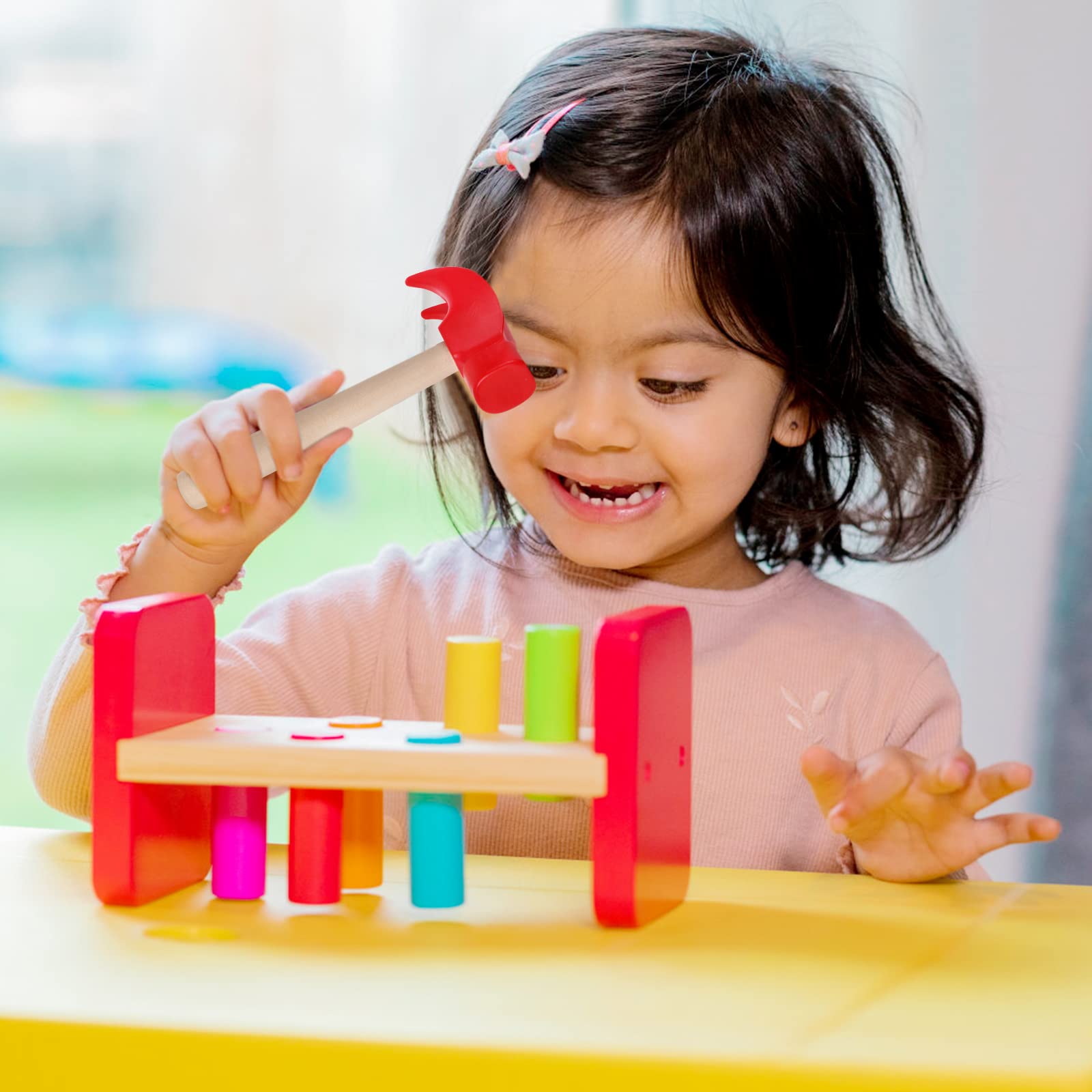 Wooden Hammer Toy Set - Kids Pretend Play Tool Kit, Educational Construction & Repair Toys for Toddlers - Perfect for Birthday Parties, Role Play & Early Learning Activities