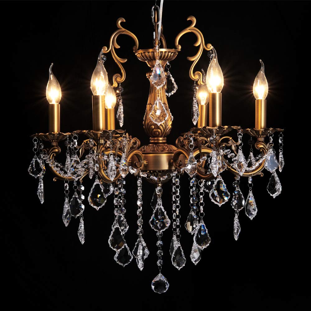 MEEROSEE 6-Light Modern Crystal Chandelier - 22.1