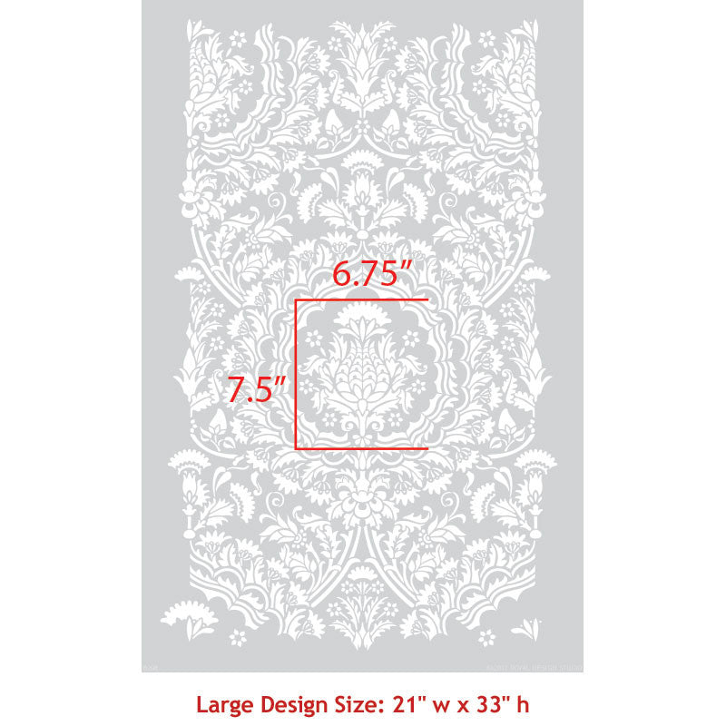 Laleh Persian Damask Wall Stencil - Reusable DIY Painting Template for Home Decor, Wall Art, and Furniture Makeover | Perfect for Bedroom, Living Room, and Office Accent Walls