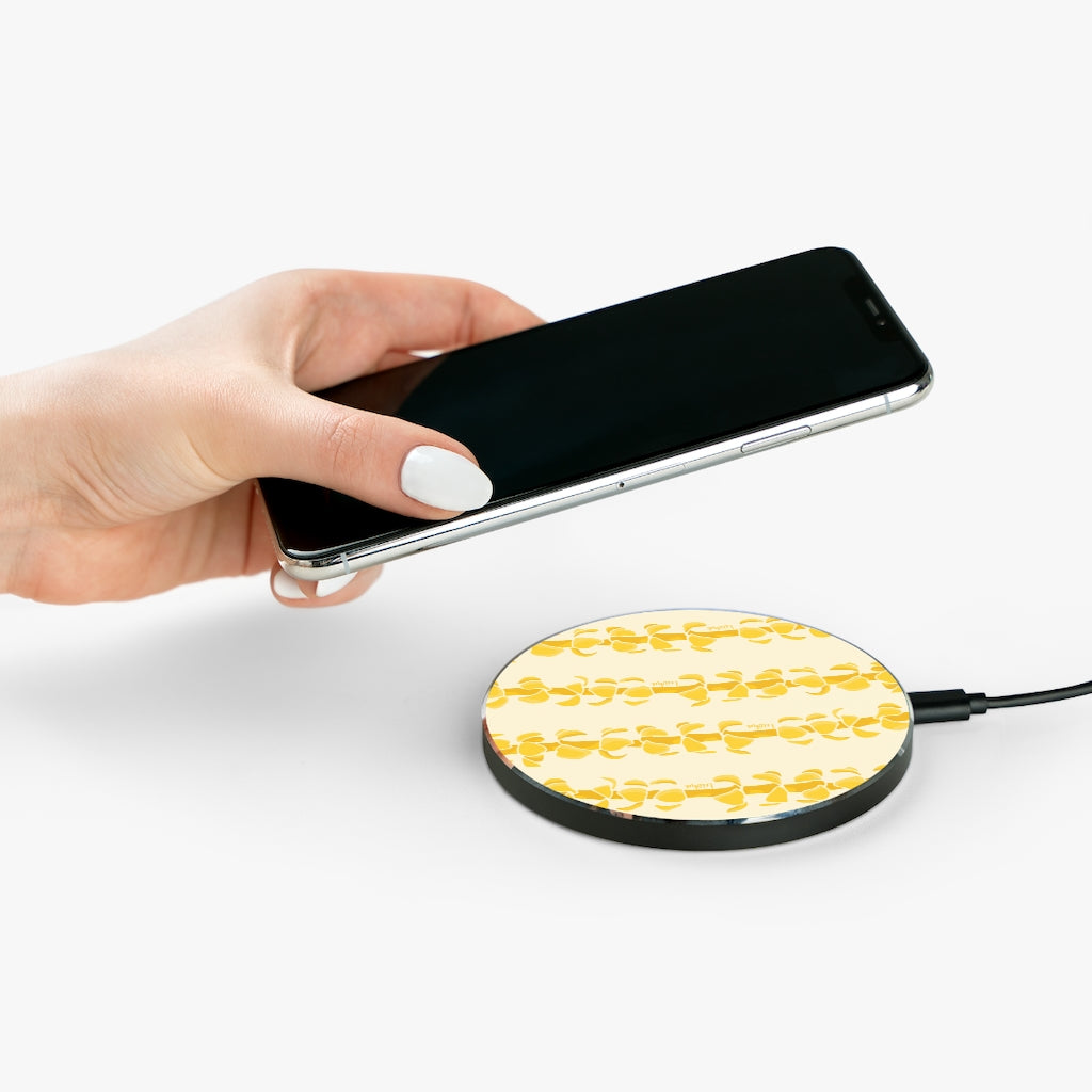 Puakenikeni Lei Wireless Charger - Fast Qi-Certified Charging Pad for iPhone, Samsung & AirPods | Perfect for Home, Office & Travel
