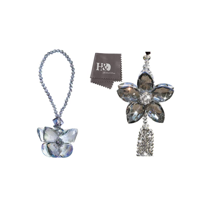 H&D HYALINE & DORA Crystal Car Rearview Mirror Pendant - Lucky Rainbow Maker Window Hanging Ornament for Car Decor & Good Luck Charm | Perfect for Daily Commute, Road Trips & Gifts