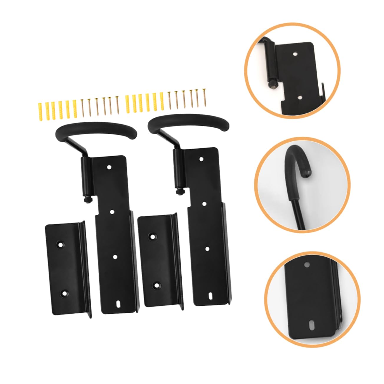 2-Pack Angoily Bike Hanger Hooks - Heavy Duty Plastic Bicycle Storage Rack for Garage, Wall Mounted Cycling Gear Organizer - Perfect for Bike Accessories, Helmets & Jackets Storage