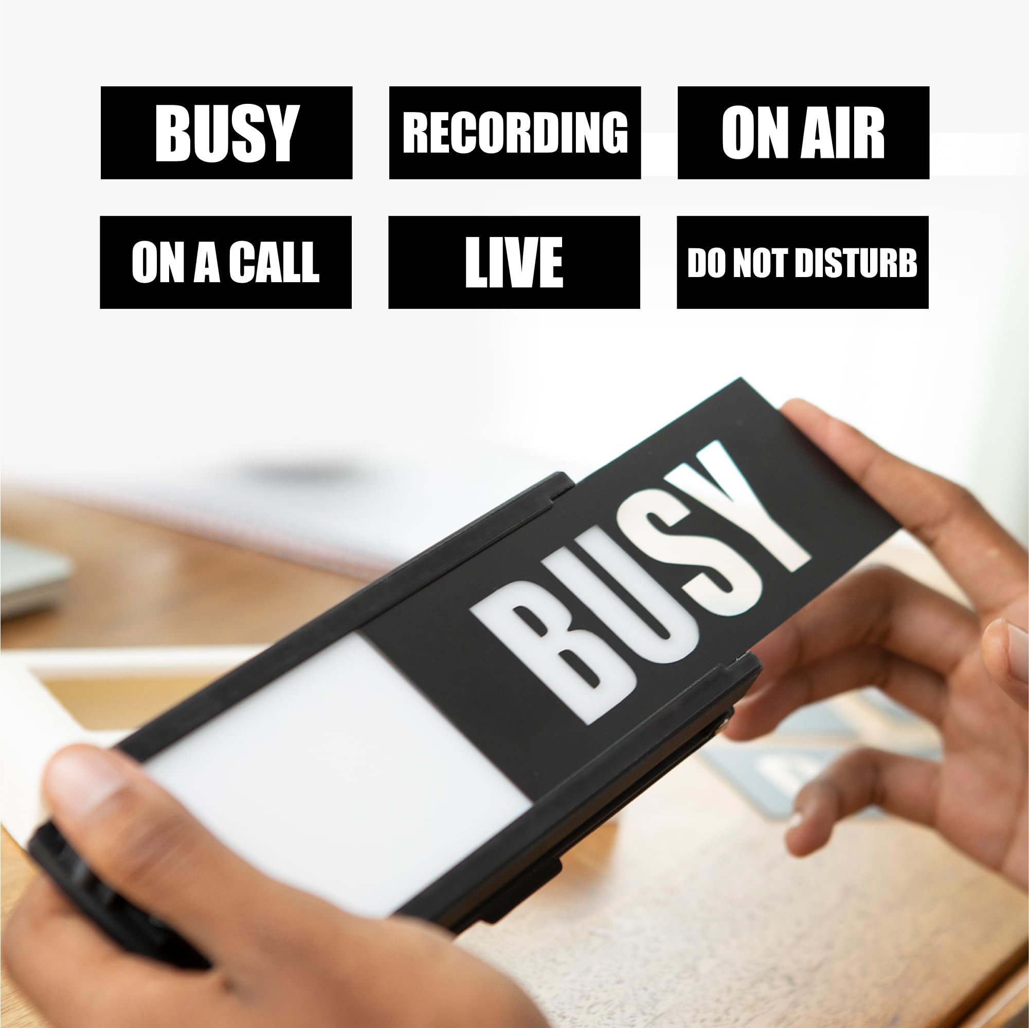 BusyBox S Smart Bluetooth LED Sign - 5000mAh Rechargeable Battery, Wireless Do Not Disturb/On Air Light for Home Office, Online Classes, Meetings, Recording Studio & Gaming Room - Perfect for Zoom Calls, Streaming & Work From Home Decor