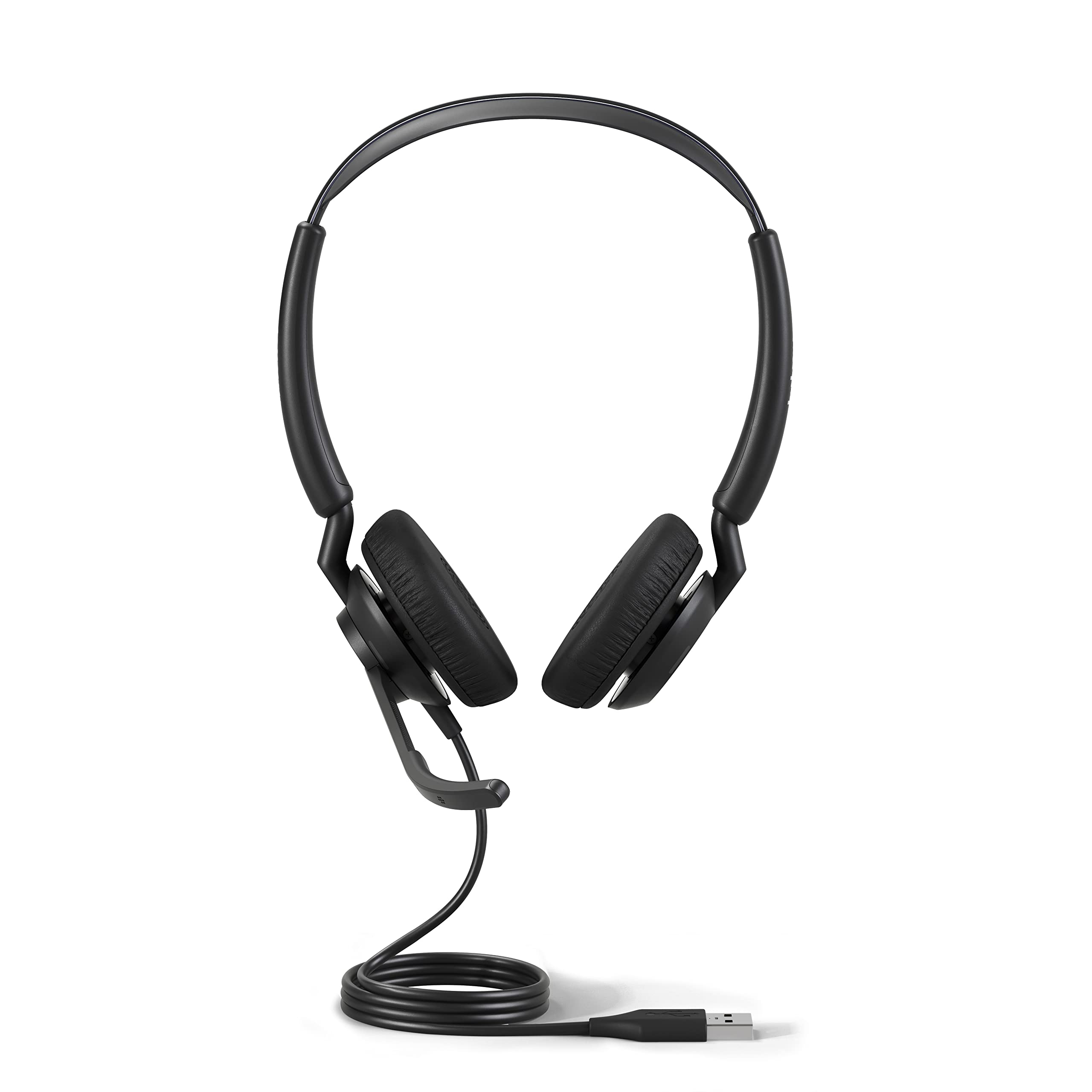Jabra Engage 50 II Wired Stereo Headset with Noise-Cancelling 3-Mic Technology | USB-A Connectivity | Ultra-Lightweight Design | Compatible with Zoom, Unify & UC Platforms | Black | Perfect for Remote Work, Call Centers & Office Communications