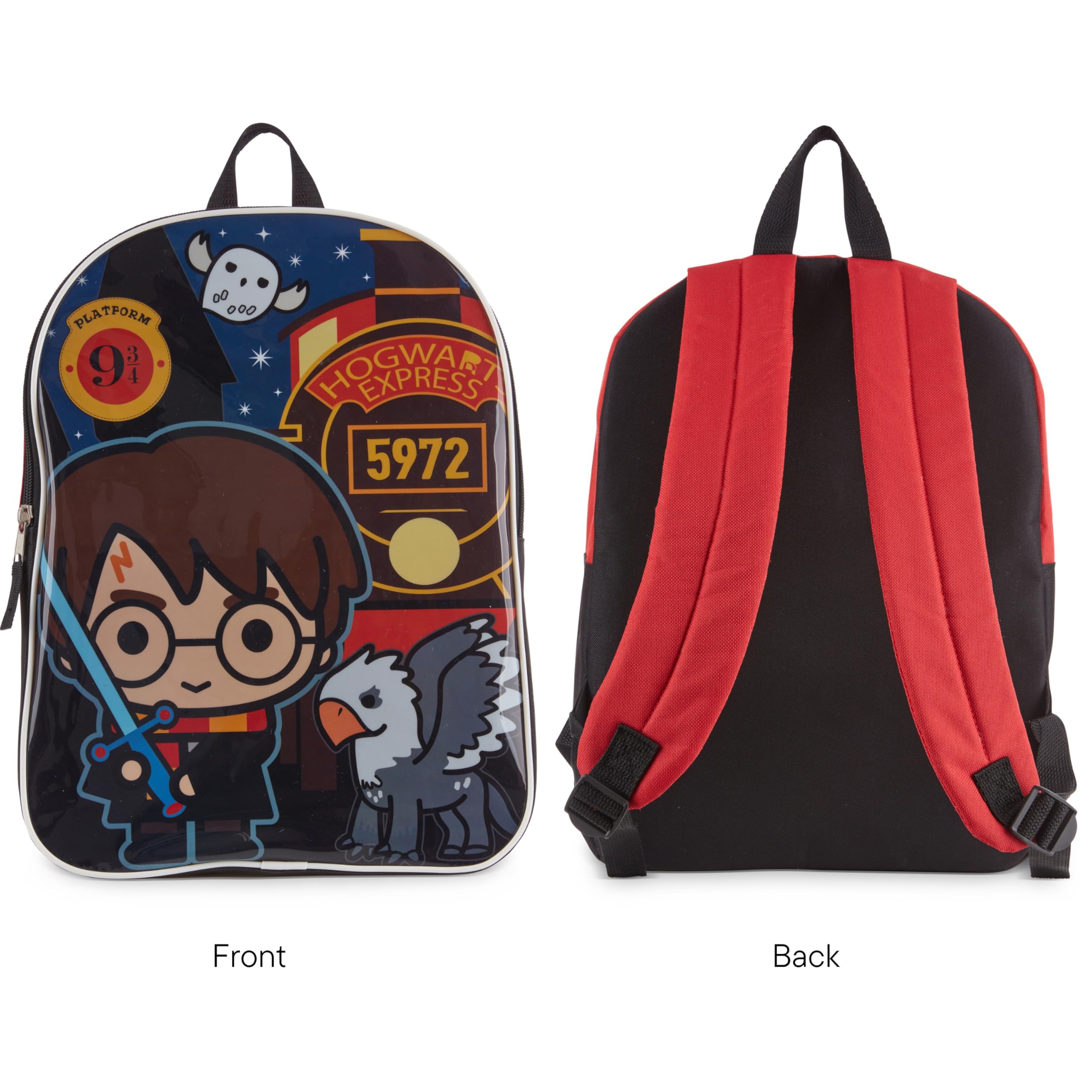 Harry Potter Backpack for Kids - 15 Inch School Bag with Zippered Front Pocket, Durable Travel Backpack for Boys & Girls - Perfect for School, Travel & Daily Use