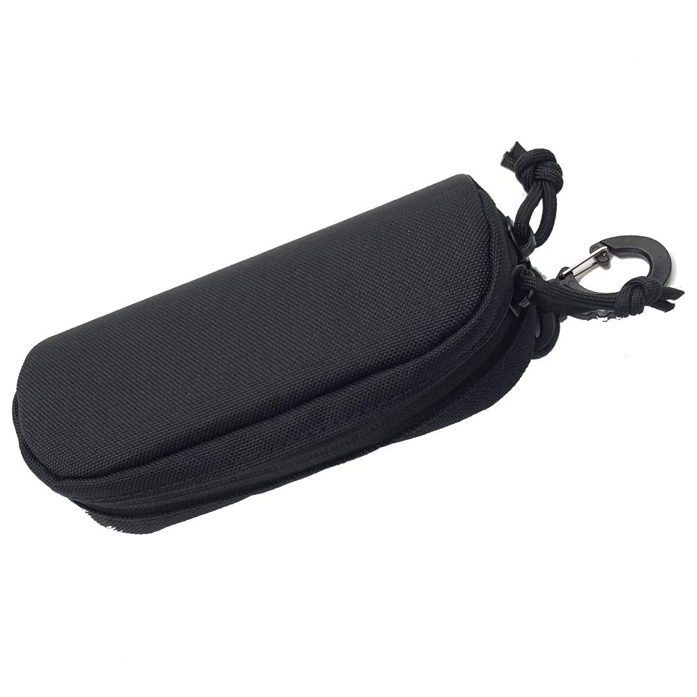 Tactical Eyeglasses Hard Case - 1000D Nylon Molle Zipper Sunglasses Carrying Case with Clip | Durable Protective Storage for Outdoor, Military, Hiking & Travel Use