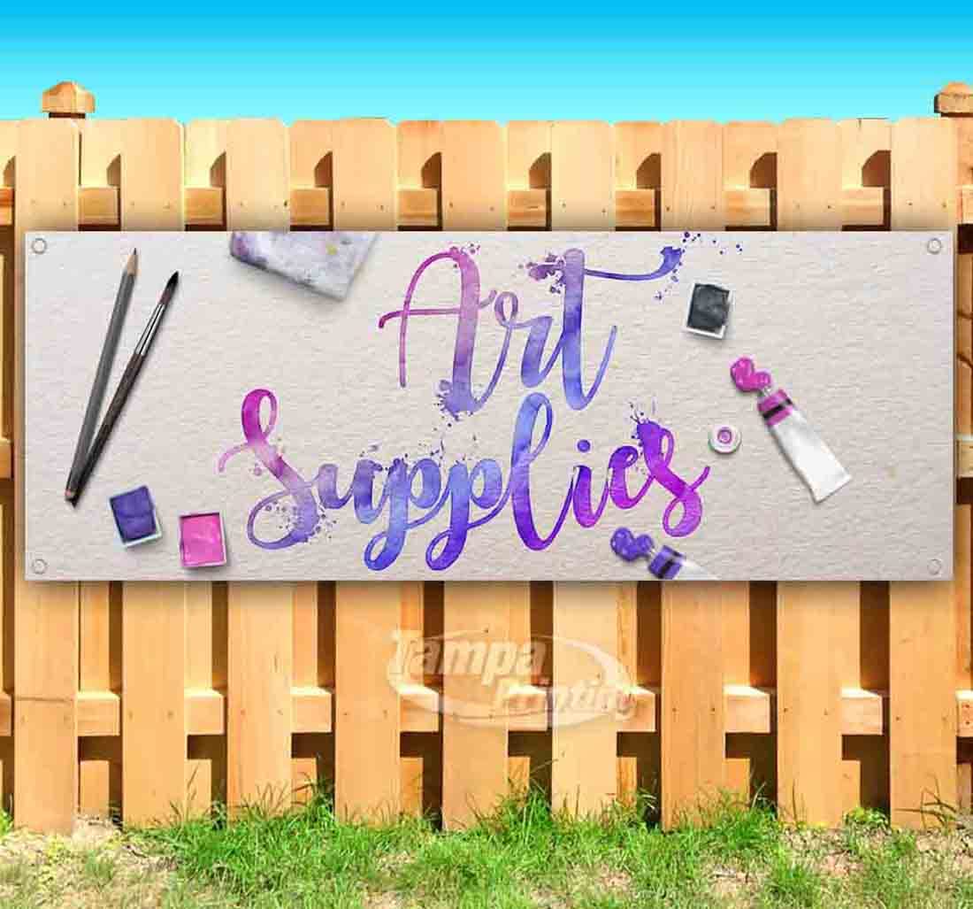 13 oz Heavy-Duty Vinyl Art Supplies Banner with Metal Grommets - Non-Fabric Durable Sign for Events, Trade Shows & Outdoor Advertising