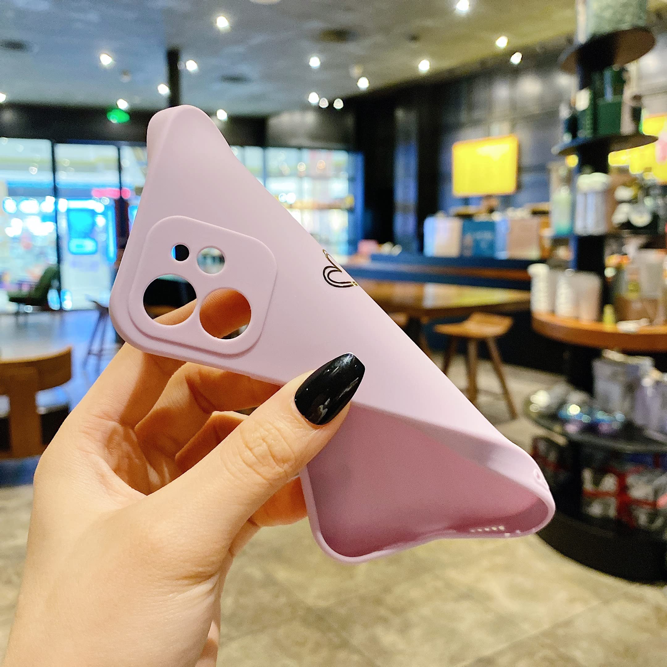 Qokey Galaxy Note 20 Ultra 5G Case (6.9 inch 2020 Model) - Cute Gold Heart Pattern Soft Silicone Protective Cover | Shockproof TPU Phone Case for Women & Men | Perfect for Everyday Use, Work & Travel - Lavender Color