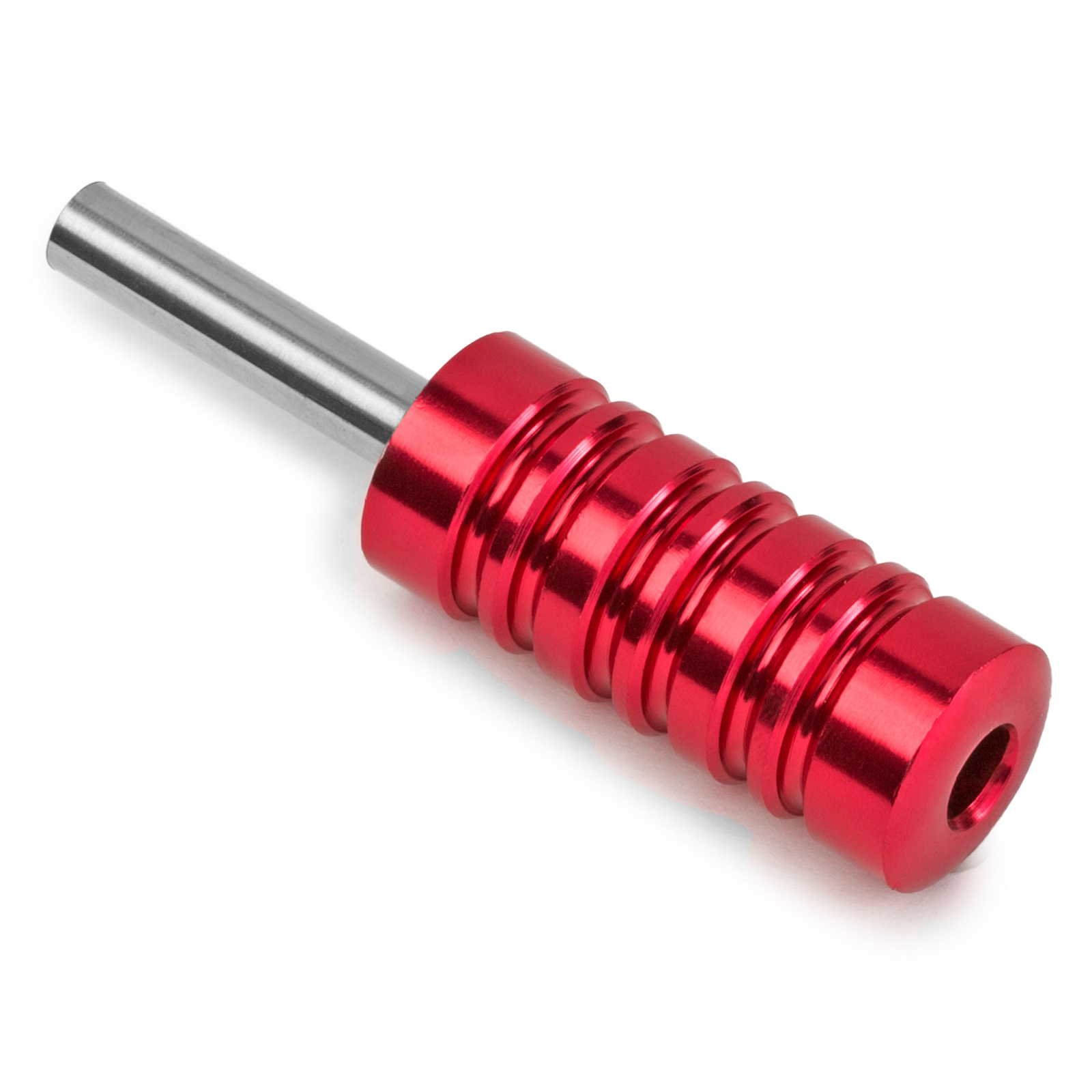 4 Ribbed Tattoo Machine Grips - Professional Red Rubber Grip for Tattoo Artists - Perfect for Lining, Shading & Detailing Work
