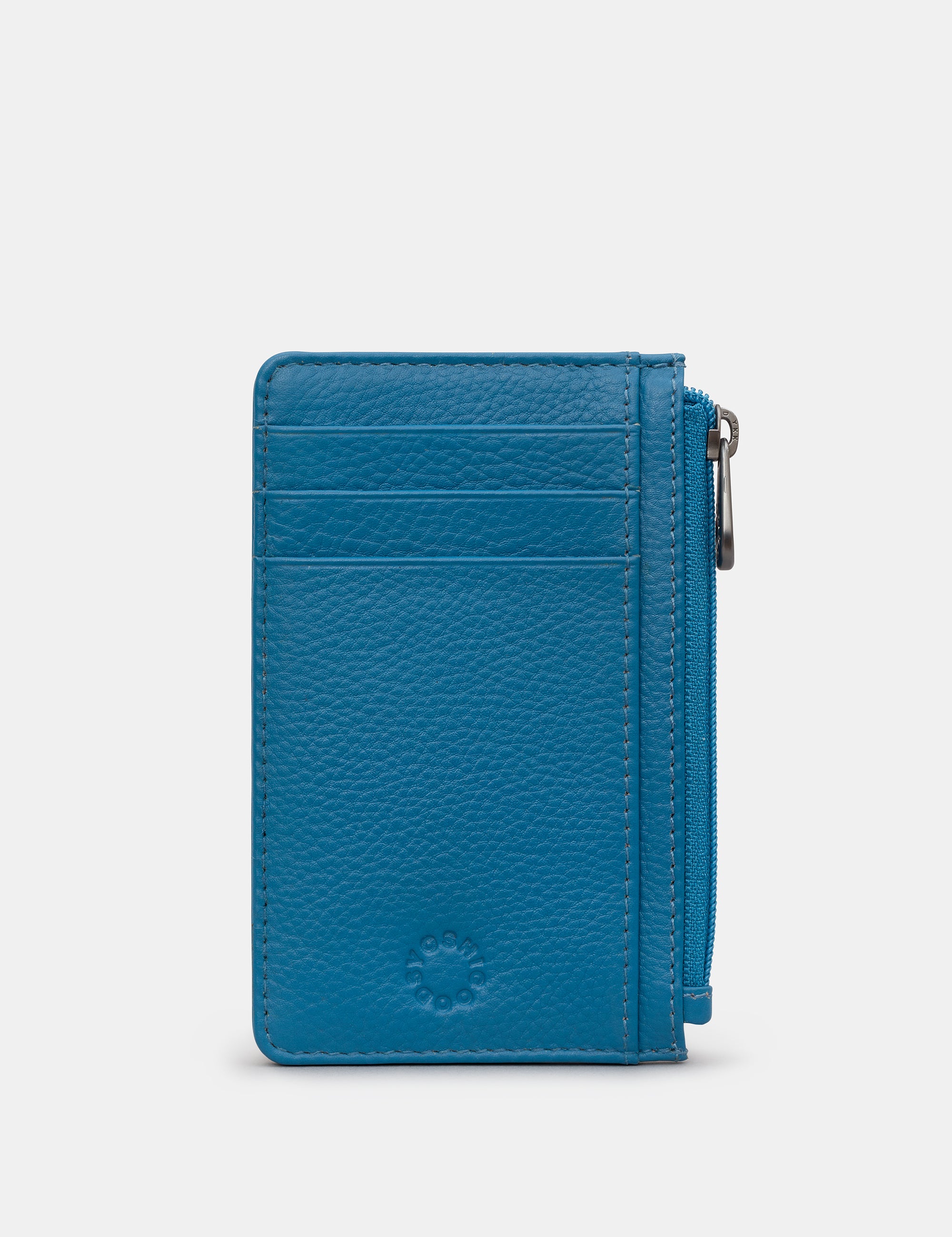 Premium Zip Top Petrol Blue Leather Card Holder - Slim RFID Blocking Wallet for Men & Women - Perfect for Travel, Business & Everyday Use