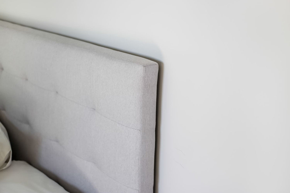 Ayothaya Upholstered Platform King Bed Frame with Headboard - Horizon Grey Modern Fabric Bed - Perfect for Master Bedroom, Guest Room & Contemporary Home Decor