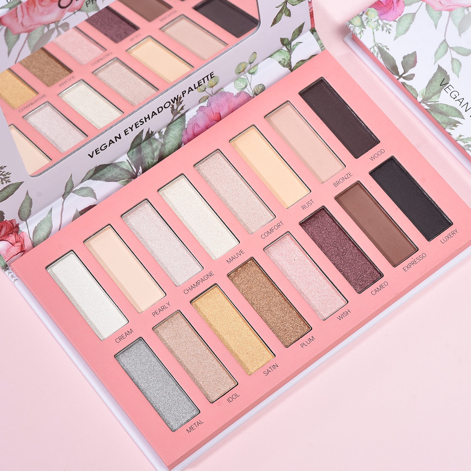 ONLYBETTER 16-Shade Vegan & Cruelty-Free Organic Eyeshadow Palette - Natural Matte & Shimmer Makeup for Everyday & Party Looks