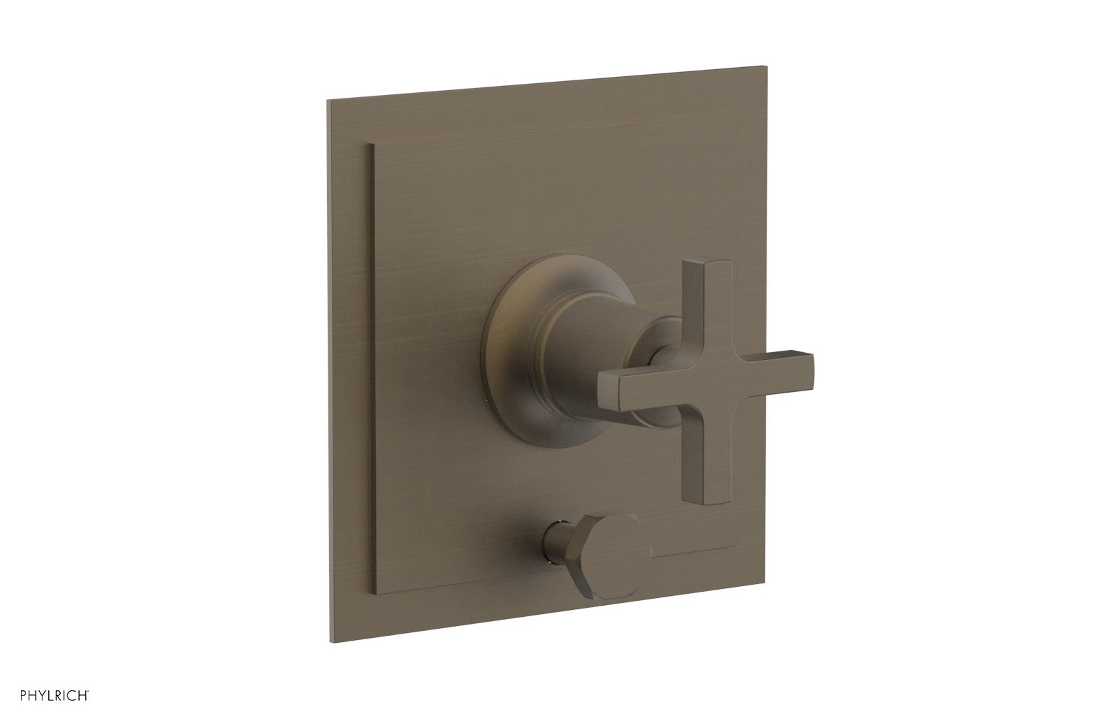 HEX MODERN Pressure Balance Shower Plate with Diverter and Handle Trim Set - Cross Handle 4 101 - Perfect for Bathroom Renovation & Modern Home Upgrade