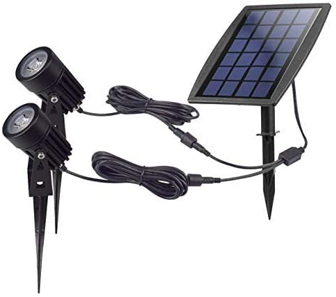 W-LITE Solar Spotlight - Waterproof Outdoor Solar Landscape Lighting, 3000K Warm White, 80-100 Lumen Per Light Fixture, Wall & Ground Lights for Trees, Flag, Yard, Pool, Lawn - Perfect for Pathway, Garden, Patio & Backyard Decor