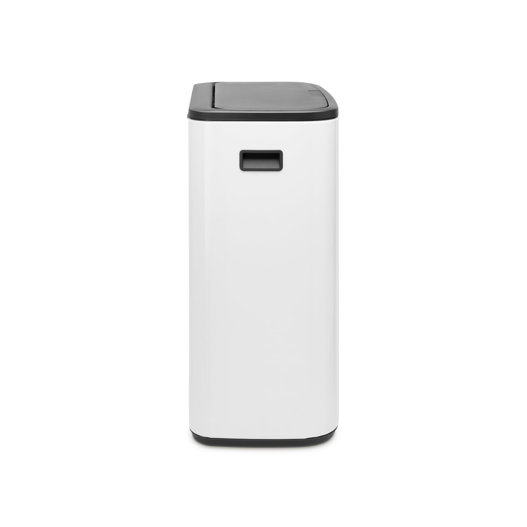 Brabantia Bo Touch Top 16 Gallon Trash Can - Soft Open/Close Kitchen Garbage Bin with Removable Recycling Compartment, White | Perfect for Modern Kitchens & Eco-Friendly Waste Sorting