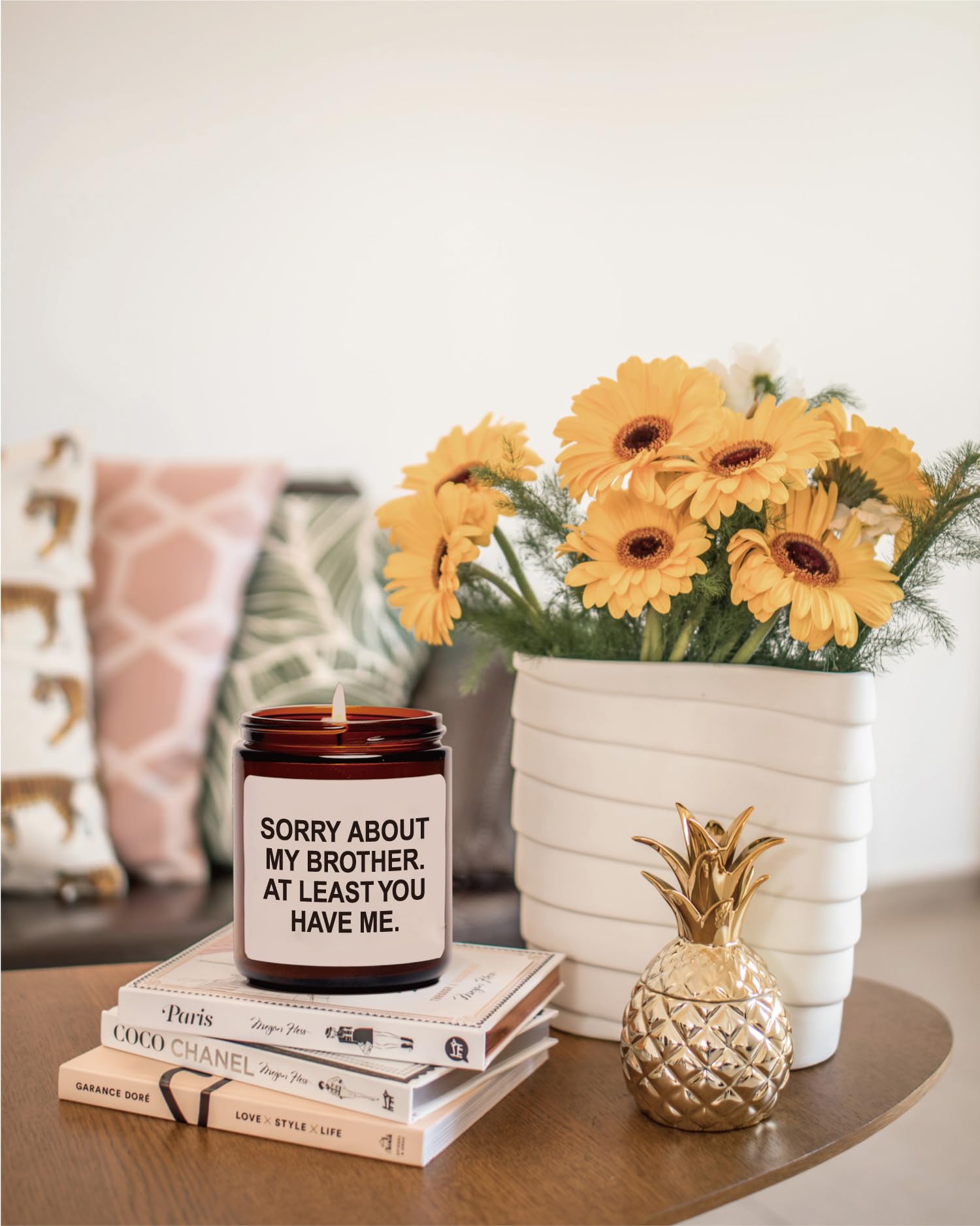 Funny Father's Day Gifts for Dad from Daughter & Son - Humorous At Least You Have Me Candle for Parents - Perfect Birthday, Anniversary & Christmas Present for Mom & Dad - Great for Home Decor, Office Desk & Relaxation Moments