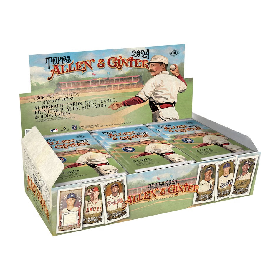 2024 Topps Allan & Ginter MLB Baseball Hobby Box - 24 Packs with Autograph & Relic Cards - Collectible Trading Cards for Baseball Fans - Perfect for Collectors, Gifts & Fantasy Sports Enthusiasts