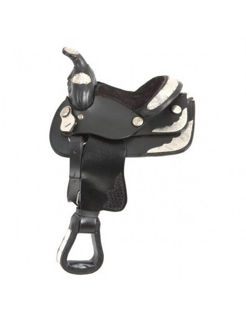 Mini Western Show Saddle for Kids & Adults - Genuine Leather Horse Riding Saddle - Perfect for Rodeo, Training, and Western Style Equestrian Shows