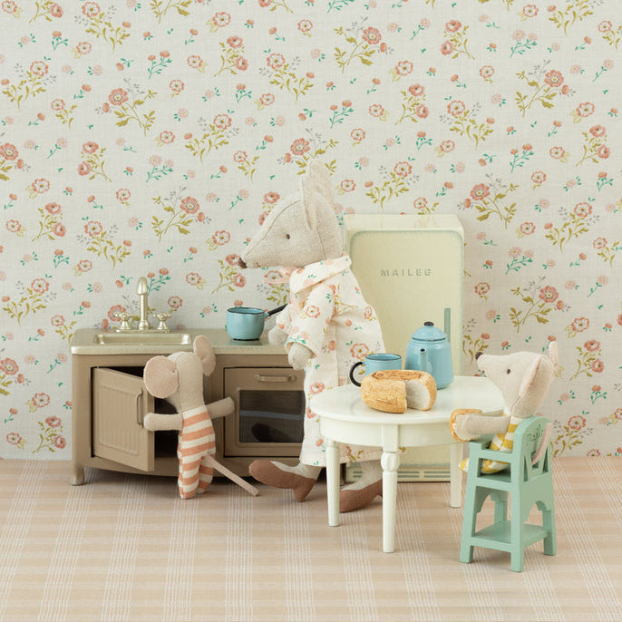 Maileg High Chair for Kids - Adorable Mint Mouse Design | Perfect for Playtime, Nursery Decor & Gift Giving