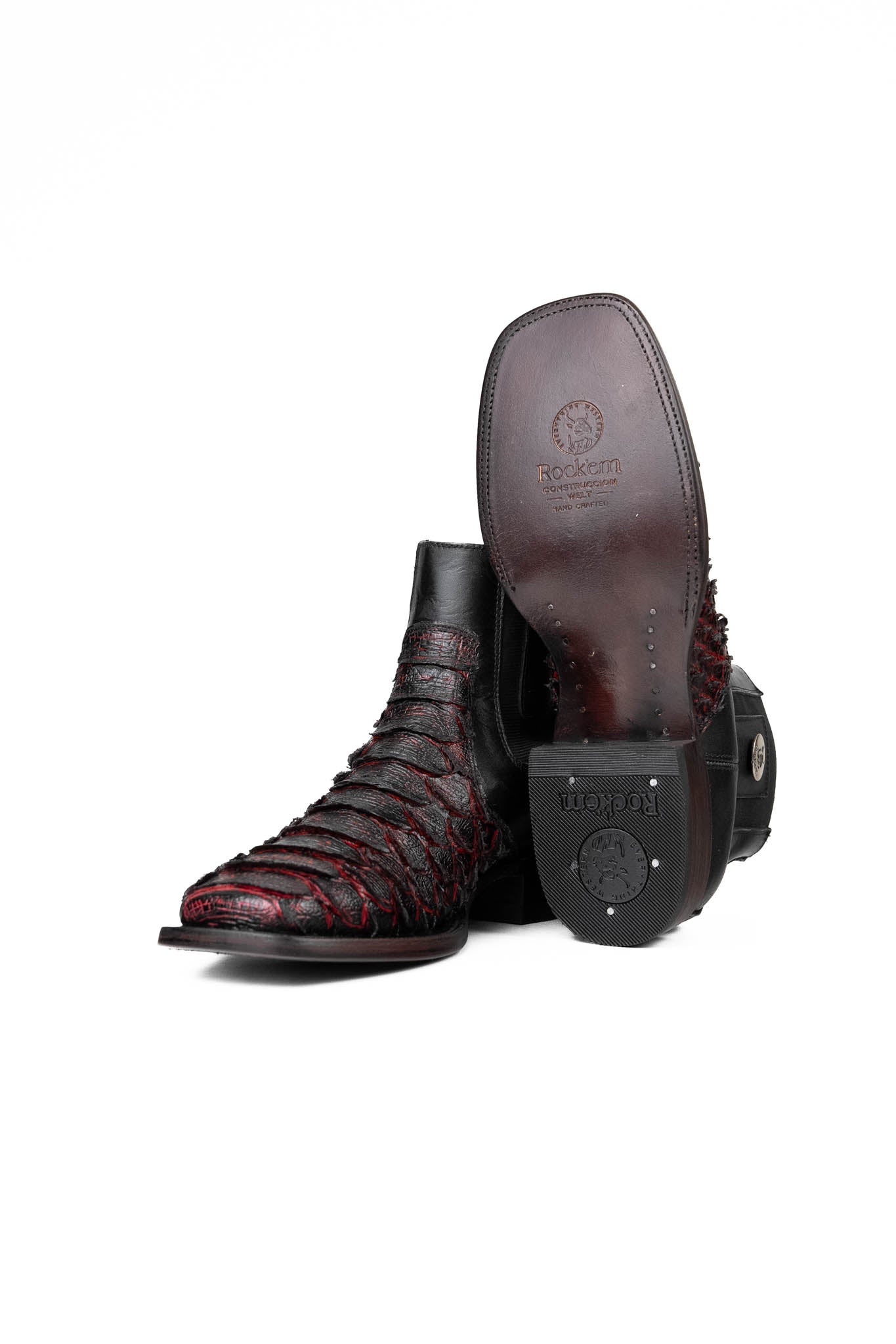 Rock'em Clon Python Square Toe Ankle Boots for Women - Stylish Western Cowgirl Boots with Genuine Python Print - Perfect for Country Concerts, Rodeos & Fall Fashion Outfits