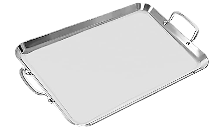 Stainless Steel 23x13 Inch (58x33cm) Rectangular Griddle/Comal - Professional Cooking Surface for Pancakes, Quesadillas & Fajitas - Perfect for Home Kitchens & Outdoor BBQ