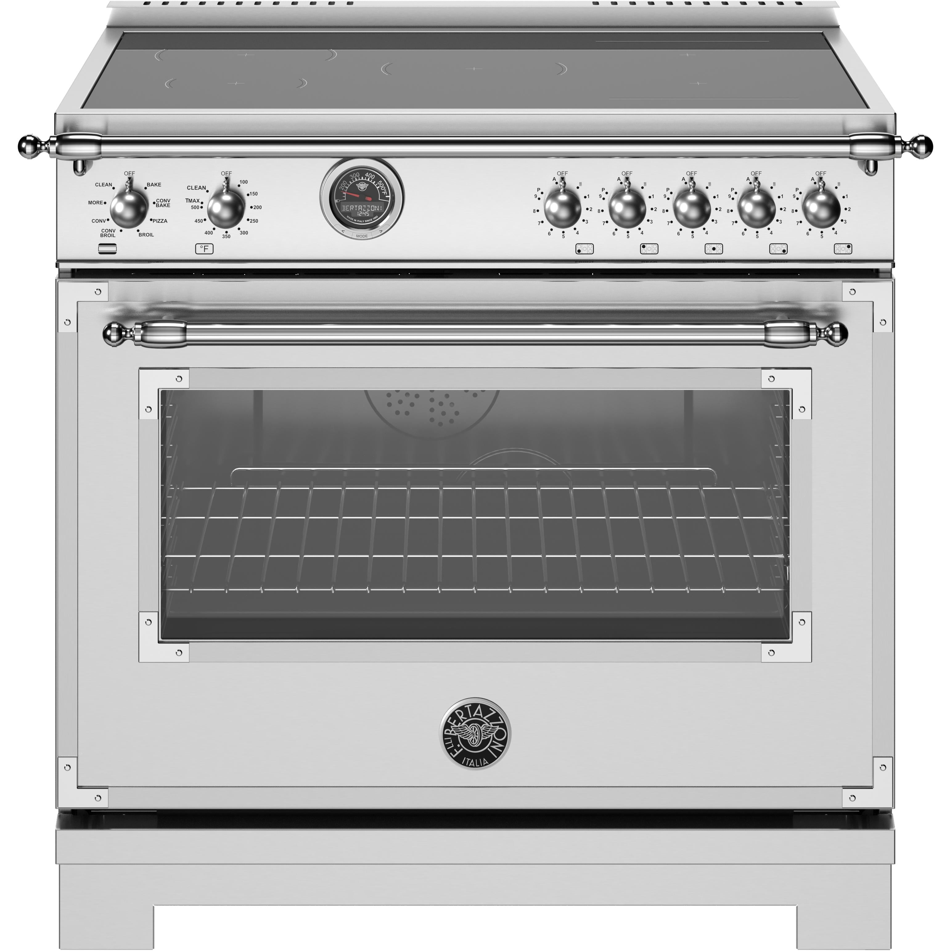Bertazzoni HER365ICFEPXT 36 Inch Freestanding Induction Range - Professional Italian Kitchen Appliance for Home Chefs & Cooking Enthusiasts | Perfect for Modern Kitchens, Gourmet Cooking & Entertaining