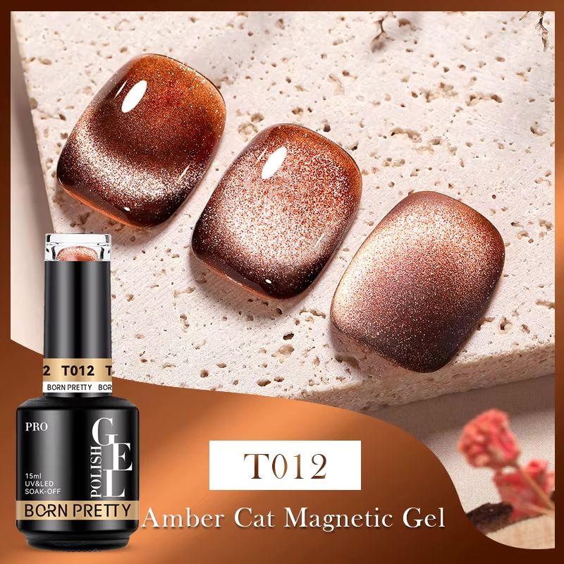 Born Pretty Jelly Amber Cat Eye Magnetic Gel Polish - 15ml Nail Art for Stunning Magnetic Cat Eye Effect, Perfect for Salon & Home Manicures