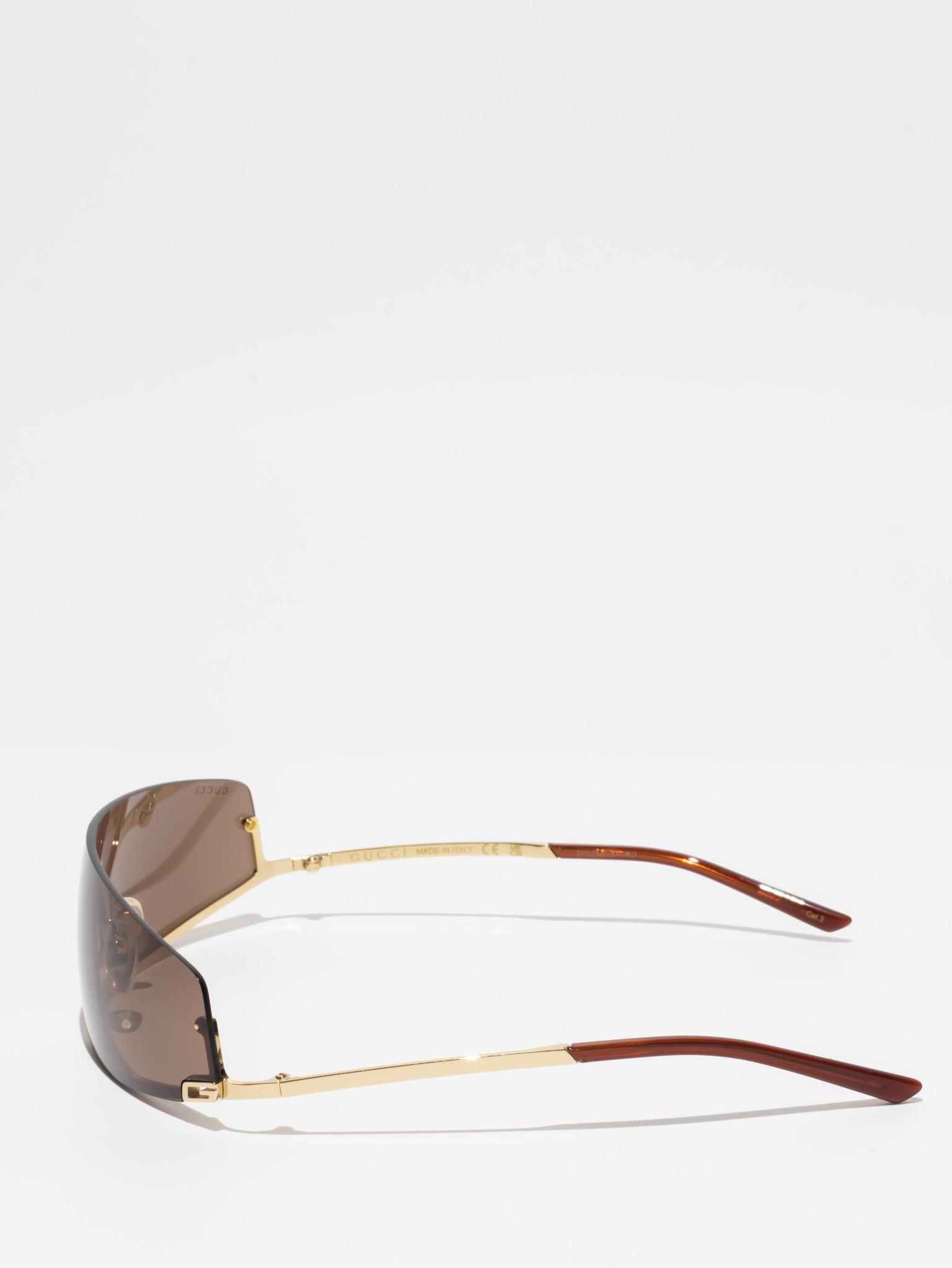 GUCCI GG1561S 002 Gold & Brown Sunglasses - Luxury Fashion Accessory for Women | Perfect for Beach, Driving & Outdoor Activities