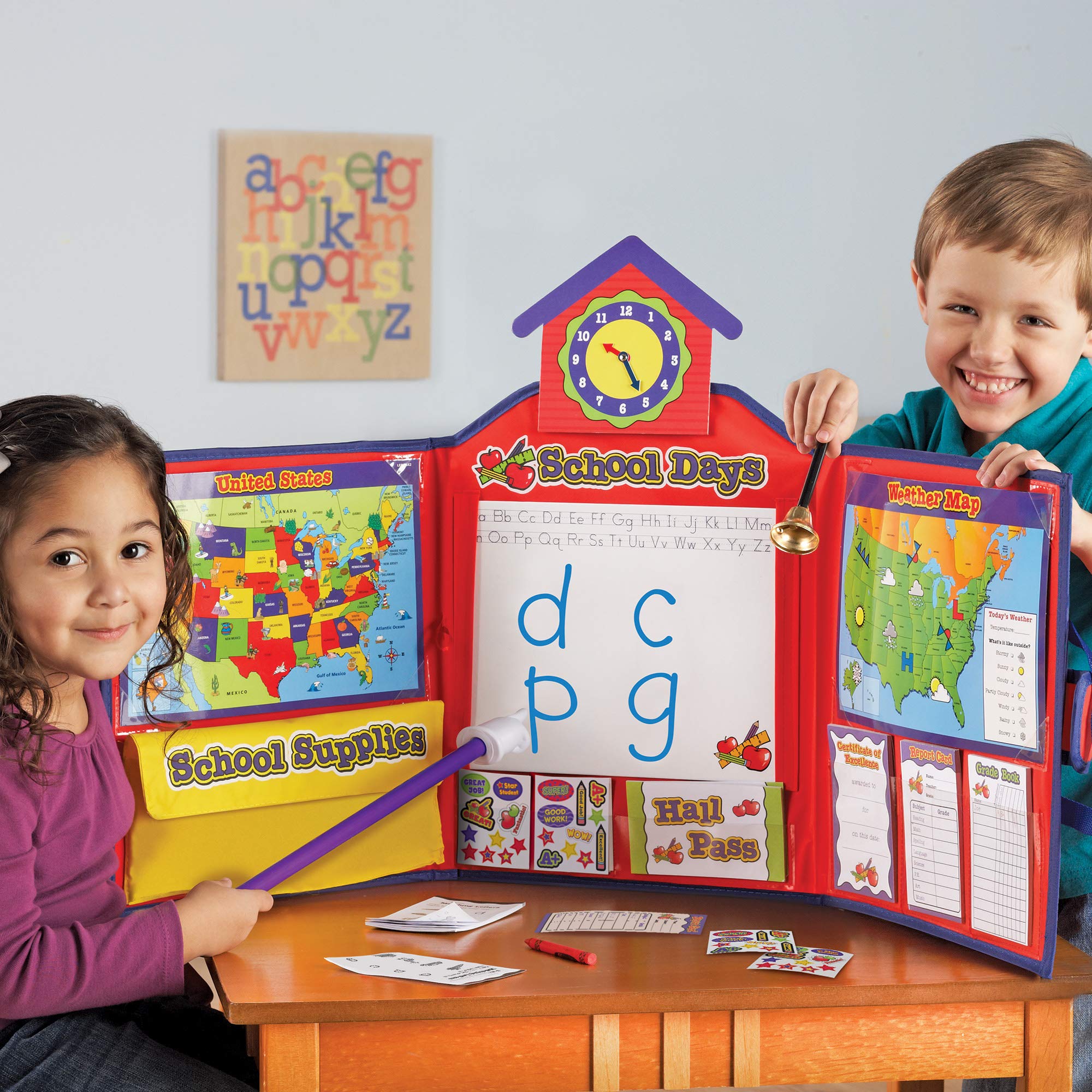 Pretend & Play School Set for Kids - Educational Role Play Toy with Classroom Accessories - Frustration Free Packaging - Perfect for Preschool Learning, Homeschooling & Imaginative Play