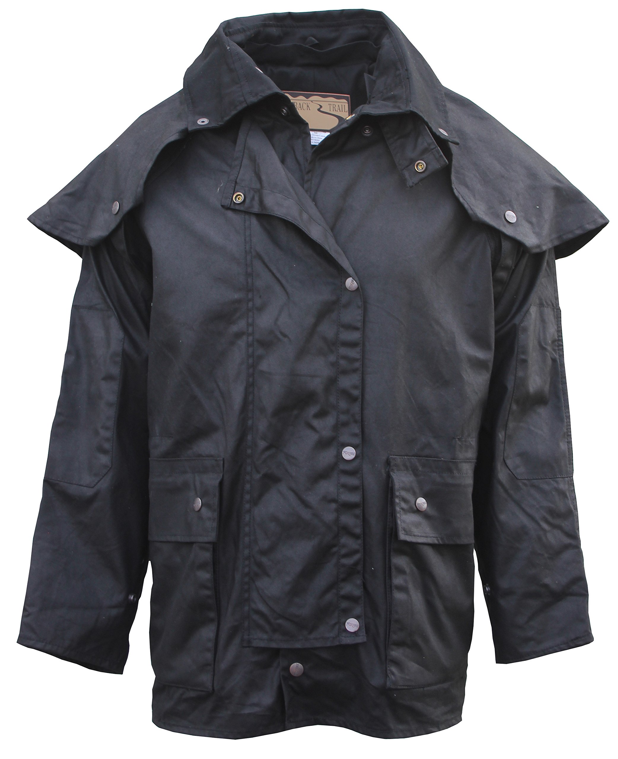 Foxfire Men's Waterproof Oilskin Duster Coat - Western Australian Style Raincoat for Outdoor Work & Hiking | Oil Cloth Cotton Jacket for Ranch, Farm & Bad Weather Protection
