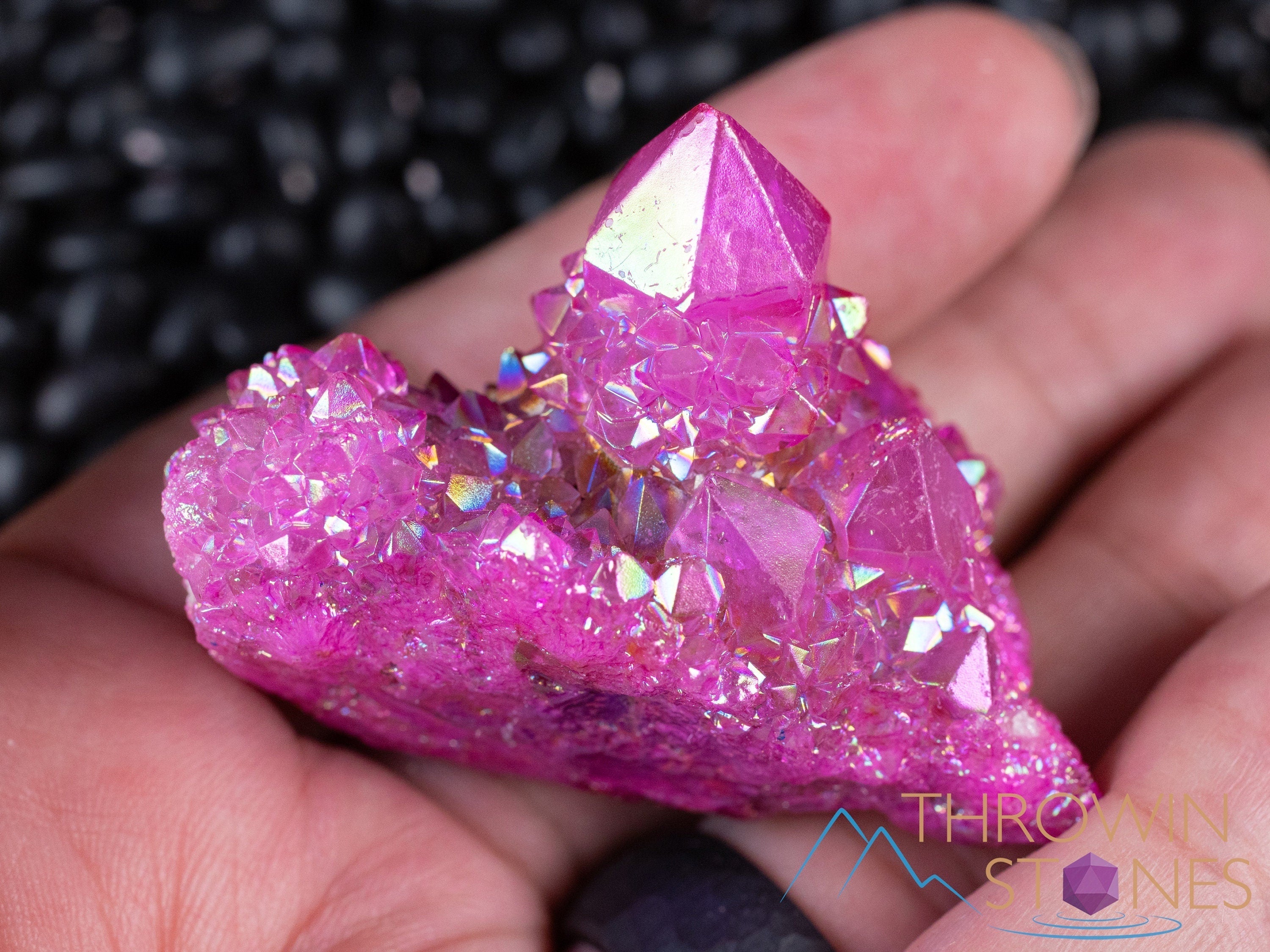 Natural Pink Rose Aura Quartz Crystal Cluster - Rainbow Spirit Quartz for Healing, Meditation & Home Decor - Perfect for Reiki, Feng Shui & Spiritual Gifts
