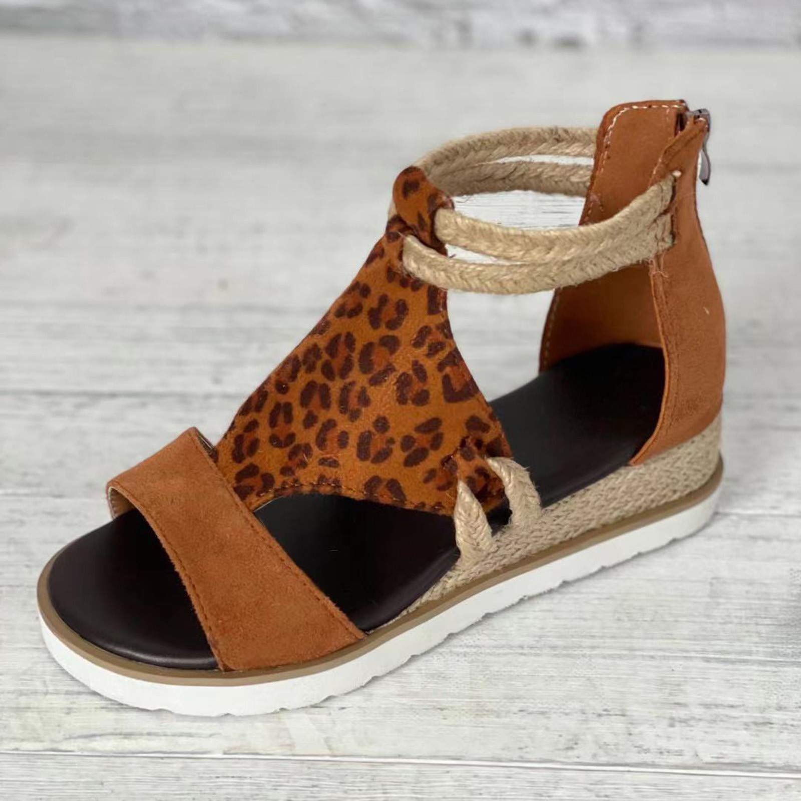 Stylish Women's Wedge Sandals with Zipper - Plus Size Open Toe Summer Shoes for Casual Wear | Perfect for Beach, Vacation & Everyday Outfits