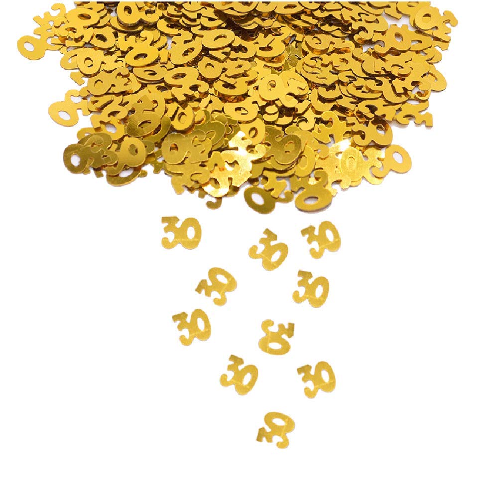 30 Gold Confetti for Birthday & Anniversary Party Decorations - Premium Table Scatter for Wedding, Baby Shower, New Year Celebration - Glittering Party Supplies (Golden, 30 Count)