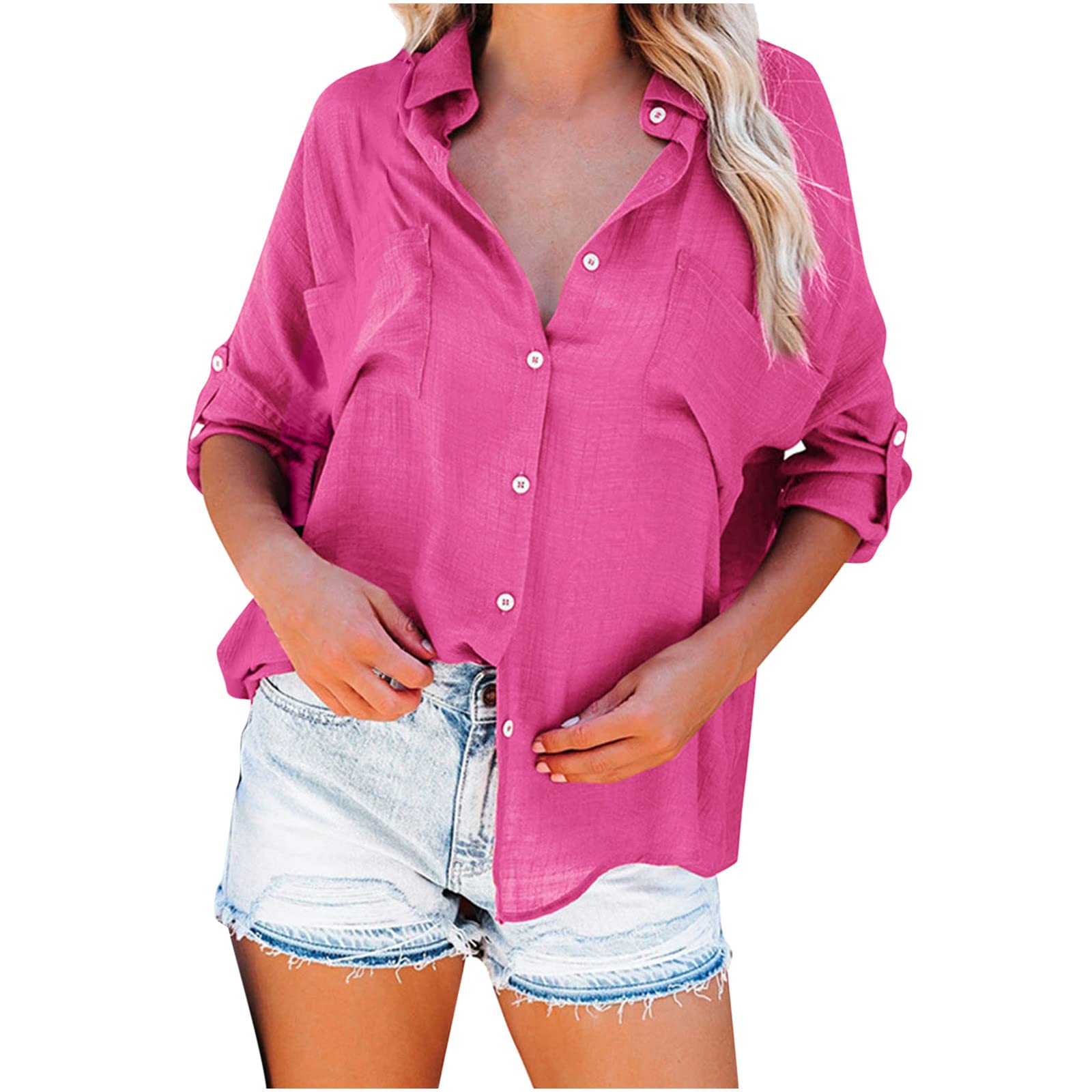 Women's Summer Striped Printed Long Sleeve Shirt - Single Breasted Lapel Casual T-Shirt | Perfect for Office Wear, Date Night & Summer Outfits