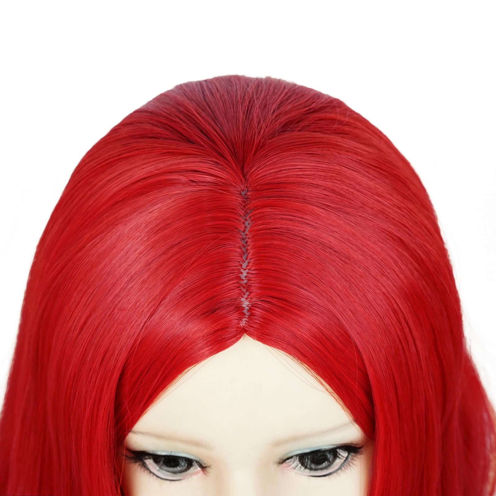 ProBeauty Long Red Mermaid Wig for Girls - Princess Wavy Costume Hair with Middle Part | Perfect for Halloween, Cosplay, Parties & Fantasy Dress-Up